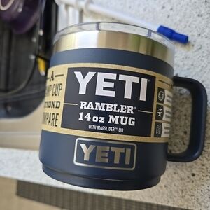 YETI Rambler 14oz Mug in Navy with Magslider Lid